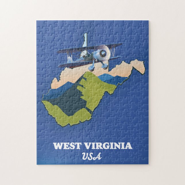 Puzzle mapa de Virginia Occidental EE. UU. (Vertical)