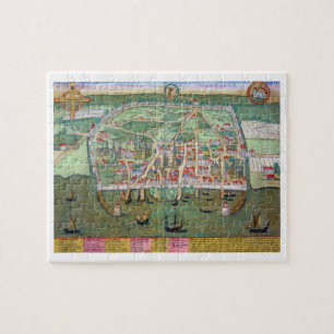 Puzzle Mapa de Visby, de "Civitates Orbis Terrarum" por G