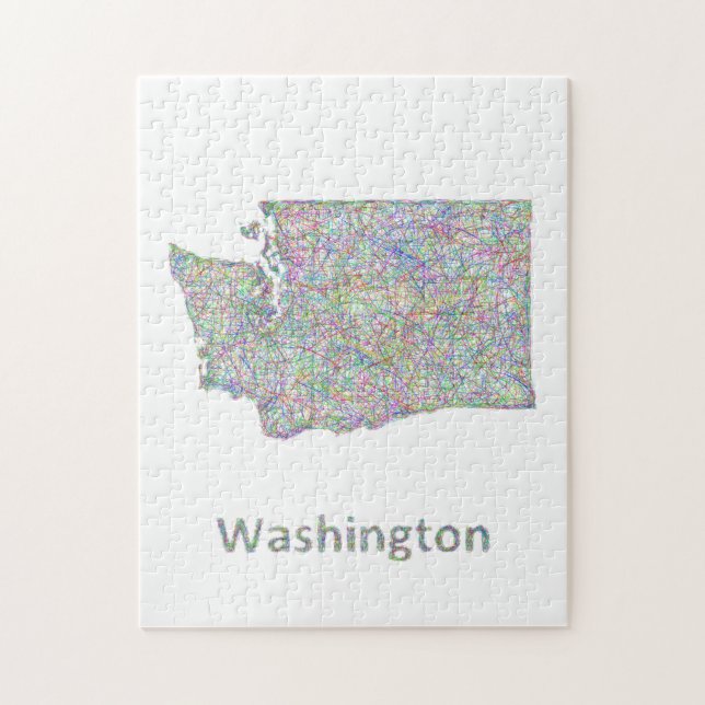 Puzzle Mapa de Washington (Vertical)
