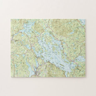 Puzzle Mapa de Winnipesaukee del lago (1986)