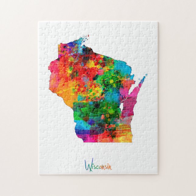 Puzzle Mapa de Wisconsin (Vertical)