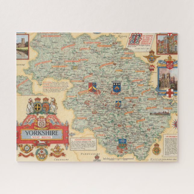Puzzle Mapa de Yorkshire: West Riding (Horizontal)