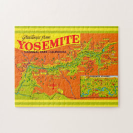 Puzzle Mapa de Yosemite National Park 11x14