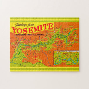 Puzzle Mapa de Yosemite National Park 11x14