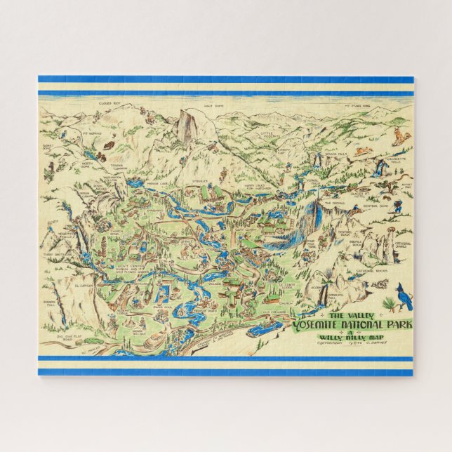 Puzzle Mapa de Yosemite Valley 16x20  (Horizontal)