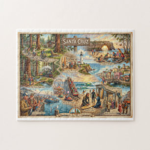 Puzzle Mapa del Ambiente de Santa Cruz – Impresión de Art