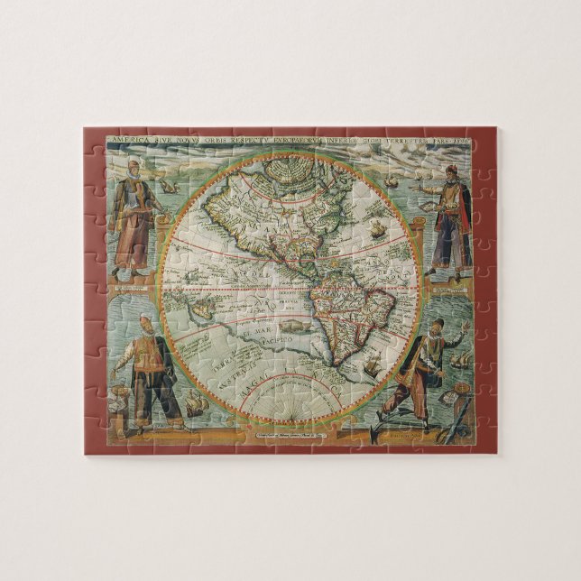 Puzzle Mapa del Antiguo Mundo de las Américas, 1597 (Horizontal)
