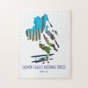 Puzzle mapa del Bosque Nacional Salmon-Challis