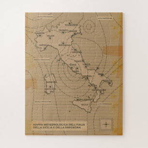 Puzzle Mapa del clima vintage de Italia, Scilly y Cerdeña