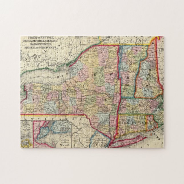 Puzzle Mapa Del Condado De Los Estados De Nueva York (Horizontal)