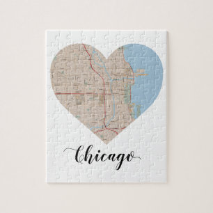 Puzzle Mapa del corazón de Chicago