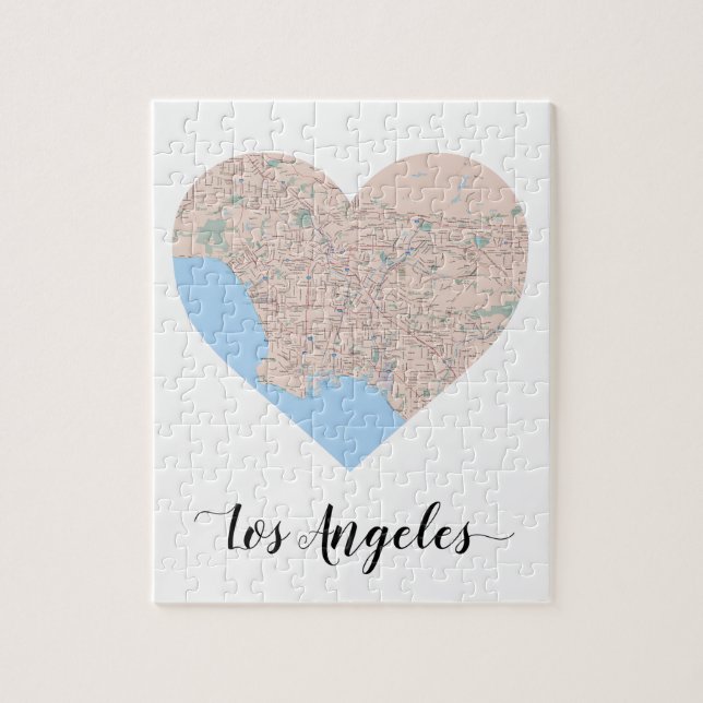Puzzle Mapa del corazón de Los Ángeles (Vertical)