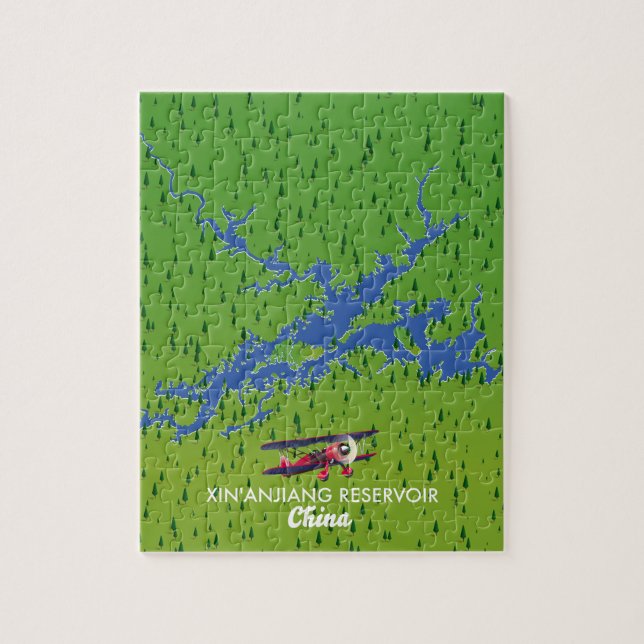 Puzzle Mapa del embalse de Xin'anjiang en China (Vertical)