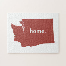 Puzzle Mapa del estado de la silueta del hogar en Washing