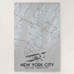 Puzzle Mapa del estilo del vintage de New York City