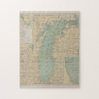 Puzzle Mapa del faro del lago de Michigan (1898)