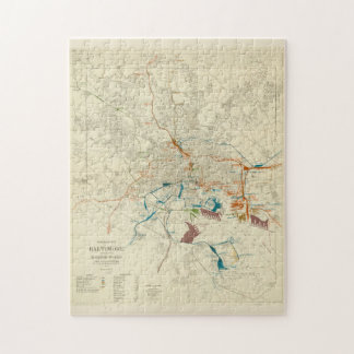 Puzzle Mapa del ferrocarril Baltimore MD (1922)