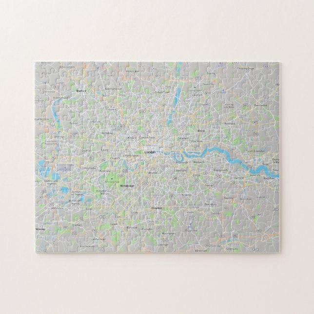 Puzzle Mapa del Gran Londres, Inglaterra (Horizontal)