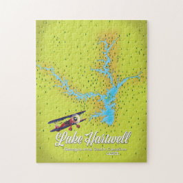 Puzzle mapa del lago Hartwell Georgia y Carolina del Sur