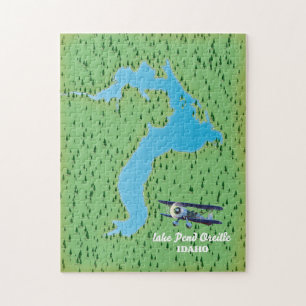 Puzzle Mapa del lago Pend Oreille Idaho
