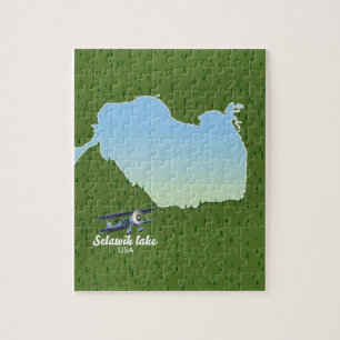 Puzzle mapa del lago Selawik Alaska