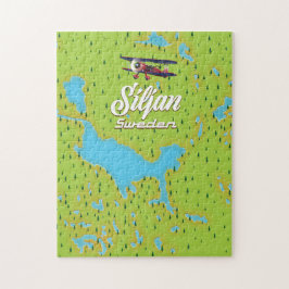 Puzzle Mapa del lago Siljan Suecia