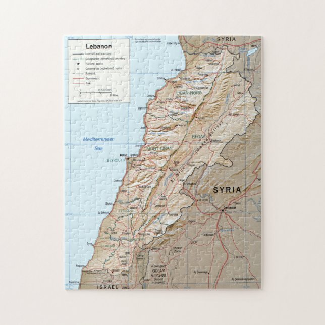 Puzzle Mapa del Líbano (2002) (Vertical)
