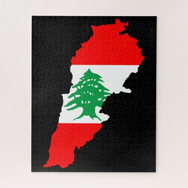 Puzzle Mapa del Líbano con bandera (Vertical)