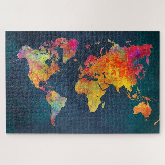Puzzle mapa del mundo, 40,6 cm x 50,8 cm, 520 piezas, rom (Horizontal)