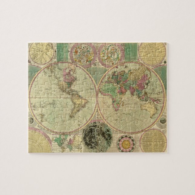 Puzzle Mapa del mundo antiguo de Carington Bowles, alrede (Horizontal)