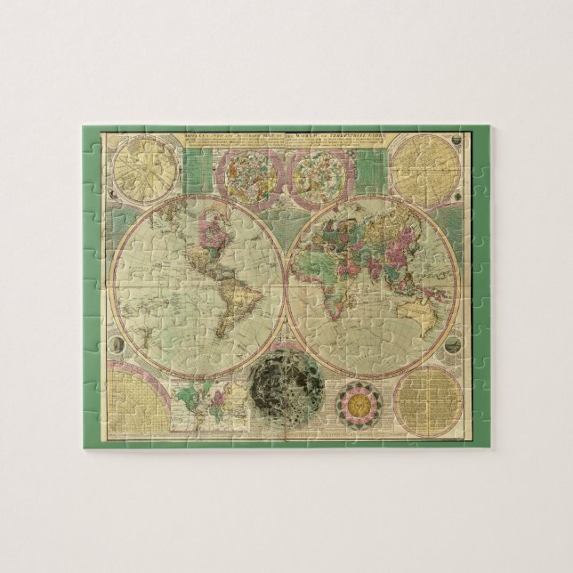 Puzzle Mapa del mundo antiguo de Carington Bowles, alrede (Horizontal)