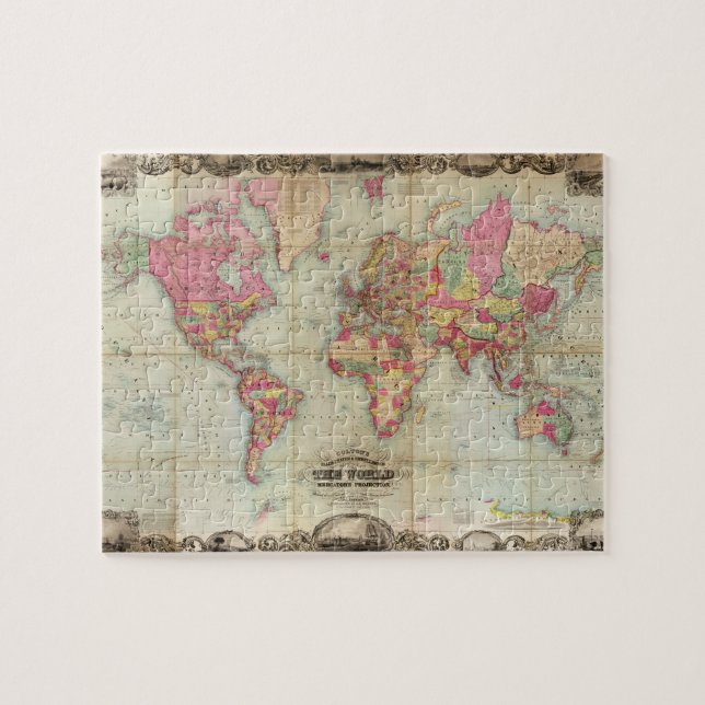 Puzzle Mapa del mundo antiguo de John Colton, alrededor d (Horizontal)