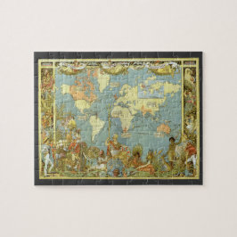 Puzzle Mapa del mundo antiguo del imperio británico, 1886