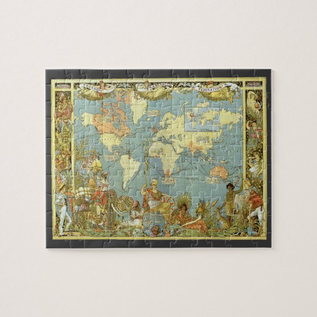Puzzle Mapa del mundo antiguo del imperio británico, 1886 (Horizontal)