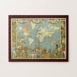 Puzzle Mapa del mundo antiguo del imperio británico, 1886