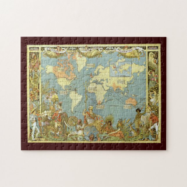 Puzzle Mapa del mundo antiguo del imperio británico, 1886 (Horizontal)