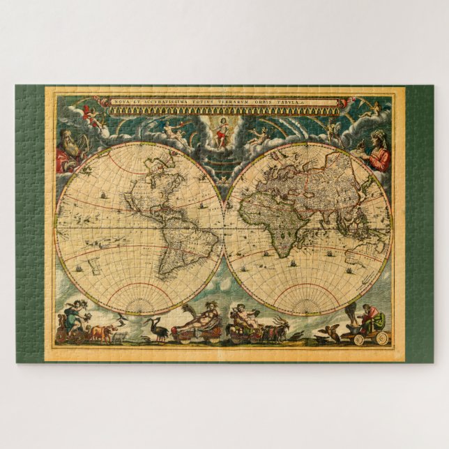 Puzzle Mapa del mundo antiguo - Joan Blaeu - 1664 (Horizontal)