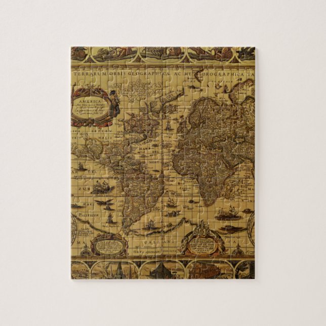 Puzzle Mapa del mundo antiguo viejo (Vertical)