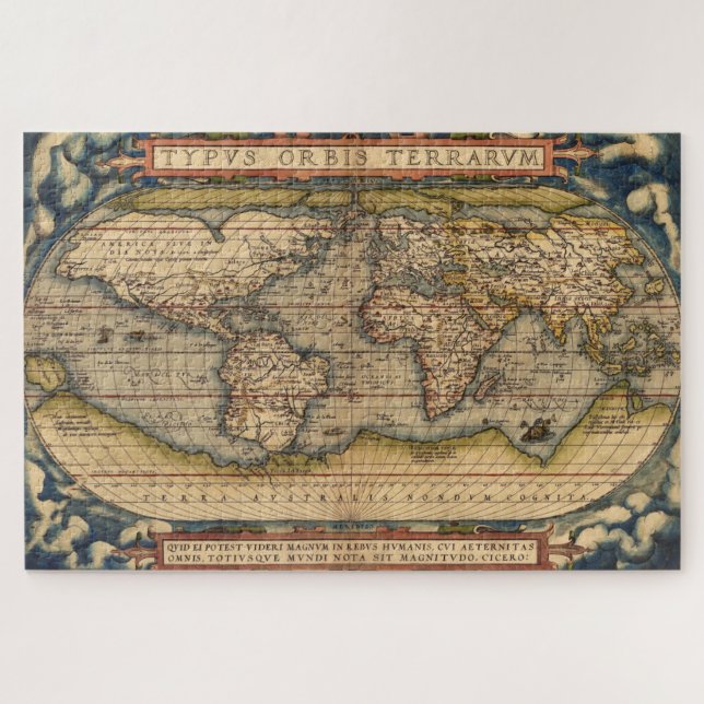Puzzle Mapa del mundo de la cosecha de Abraham Ortelius 1 (Horizontal)