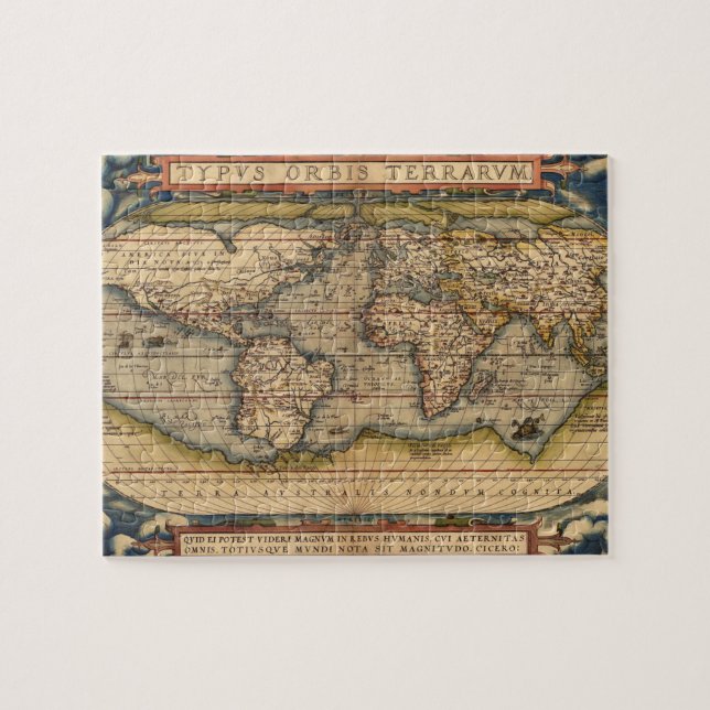 Puzzle Mapa del mundo de la cosecha de Abraham Ortelius 1 (Horizontal)