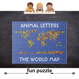 Puzzle Mapa del mundo de las letras de animales Rompecabe