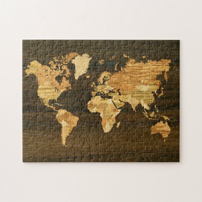 Puzzle Mapa del mundo de madera (Horizontal)
