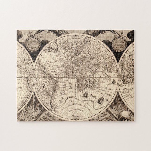 Puzzle Mapa del mundo del vintage (Horizontal)