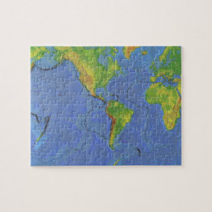 Puzzle Mapa del mundo físico de 1994 - Placas tectónica
