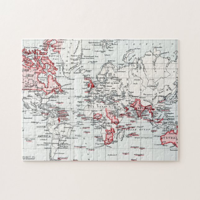 Puzzle Mapa del mundo que muestra las posesiones (Horizontal)
