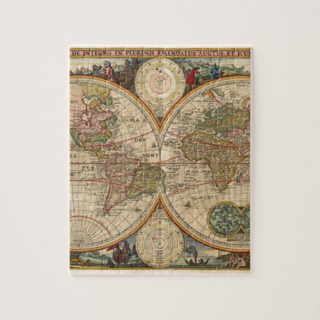 Puzzle Mapa del mundo raro e histórico viejo antiguo (Vertical)