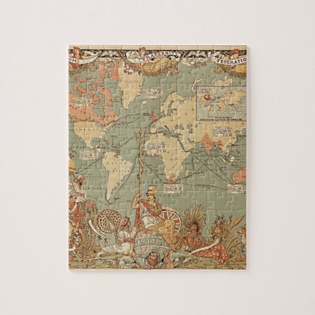 Puzzle Mapa del mundo victoriano del Imperio Británico (Vertical)