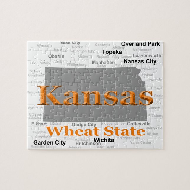 Puzzle Mapa del orgullo del estado de Kansas (Horizontal)