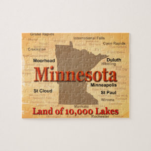 Puzzle Mapa del orgullo del estado de Minnesota
