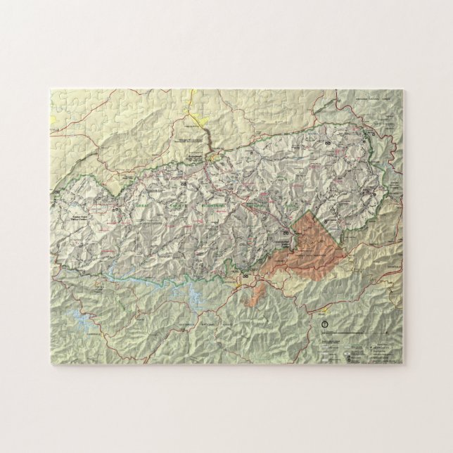 Puzzle Mapa del Parque Nacional de las Grandes Montañas A (Horizontal)